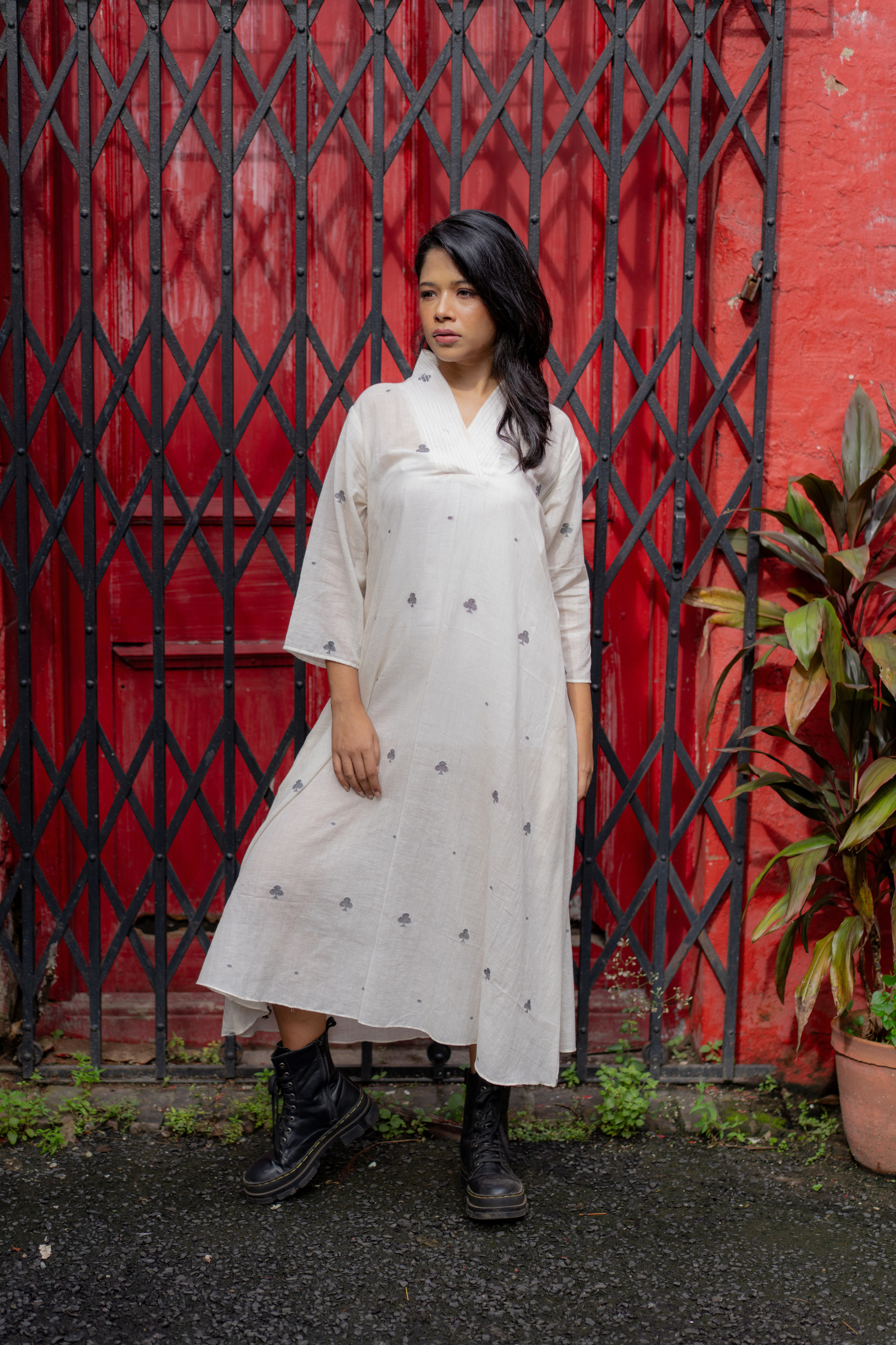 Ivory Whisper Cotton Dress: The Soft Serenity of Minimal Craft