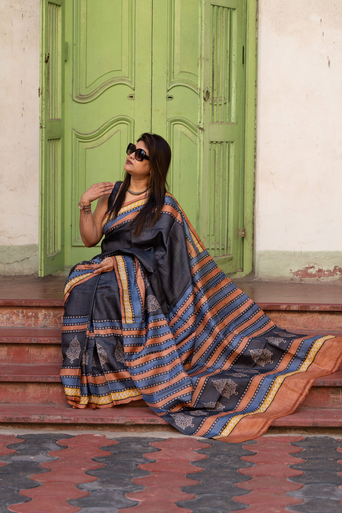 Neelambara Siuli Batik Pure Silk Saree