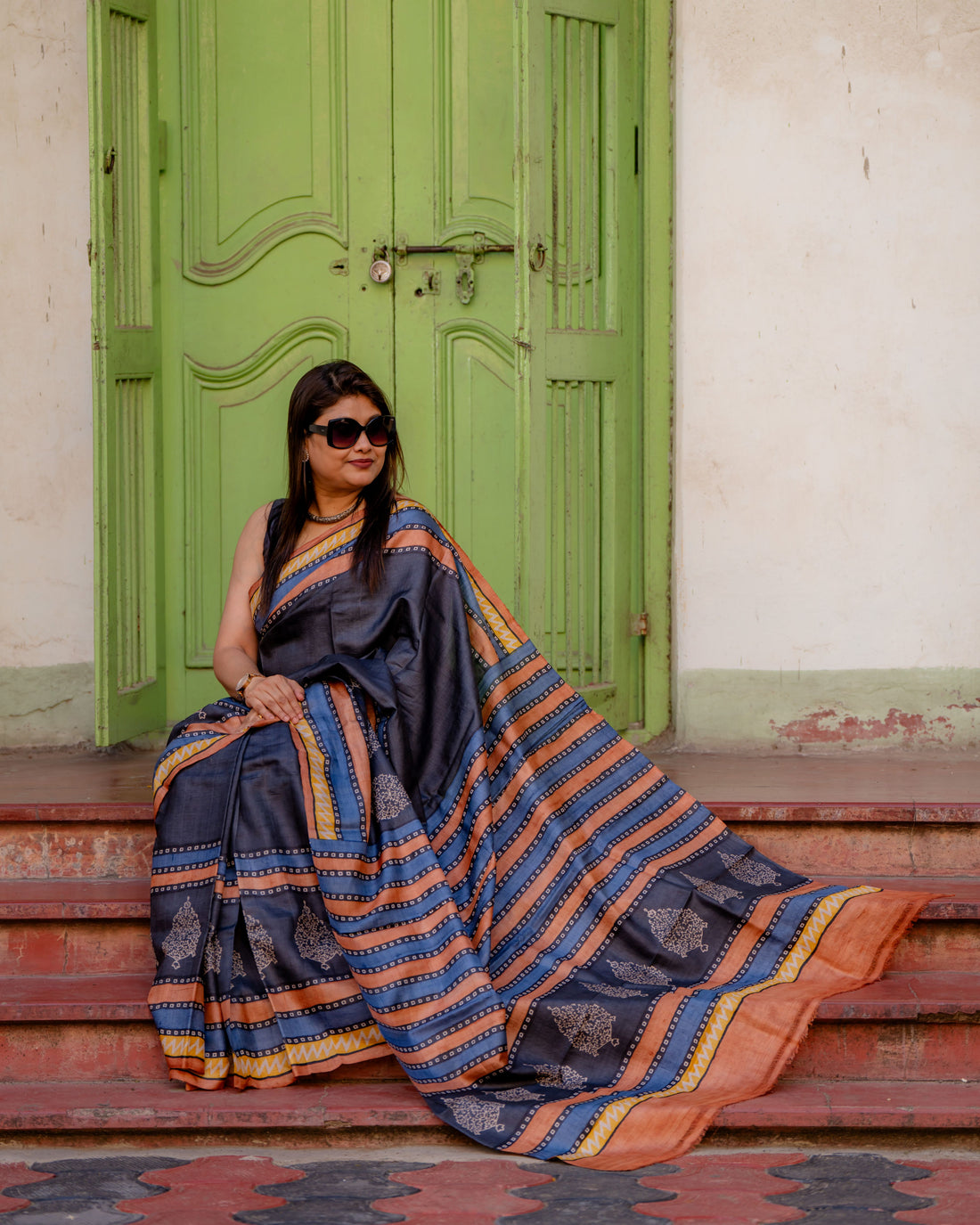 Neelambara Siuli Batik Pure Silk Saree