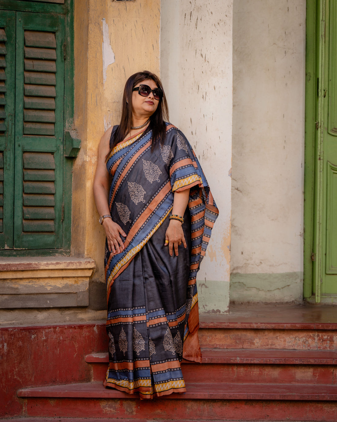 Neelambara Siuli Batik Pure Silk Saree