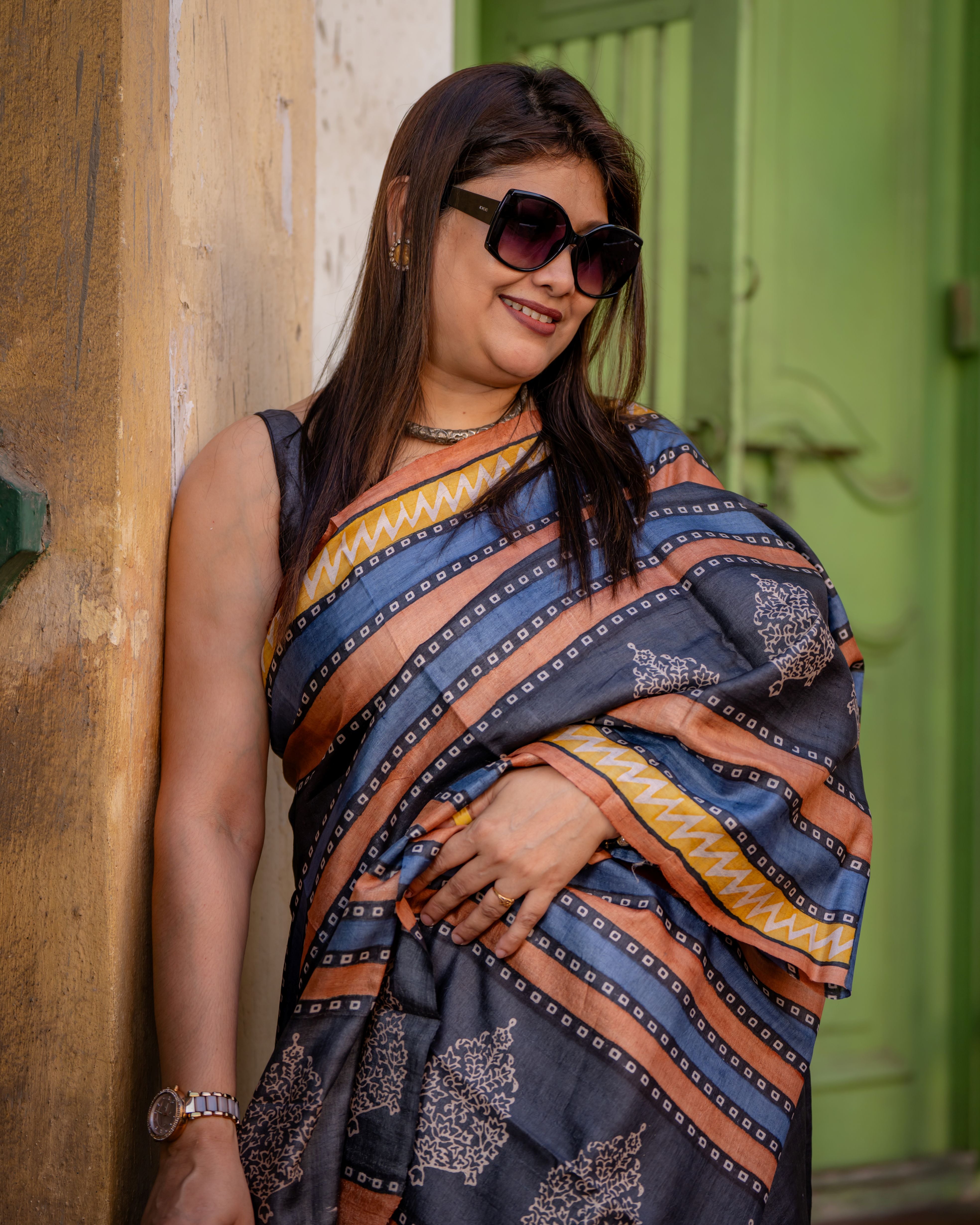 Neelambara Siuli Batik Pure Silk Saree