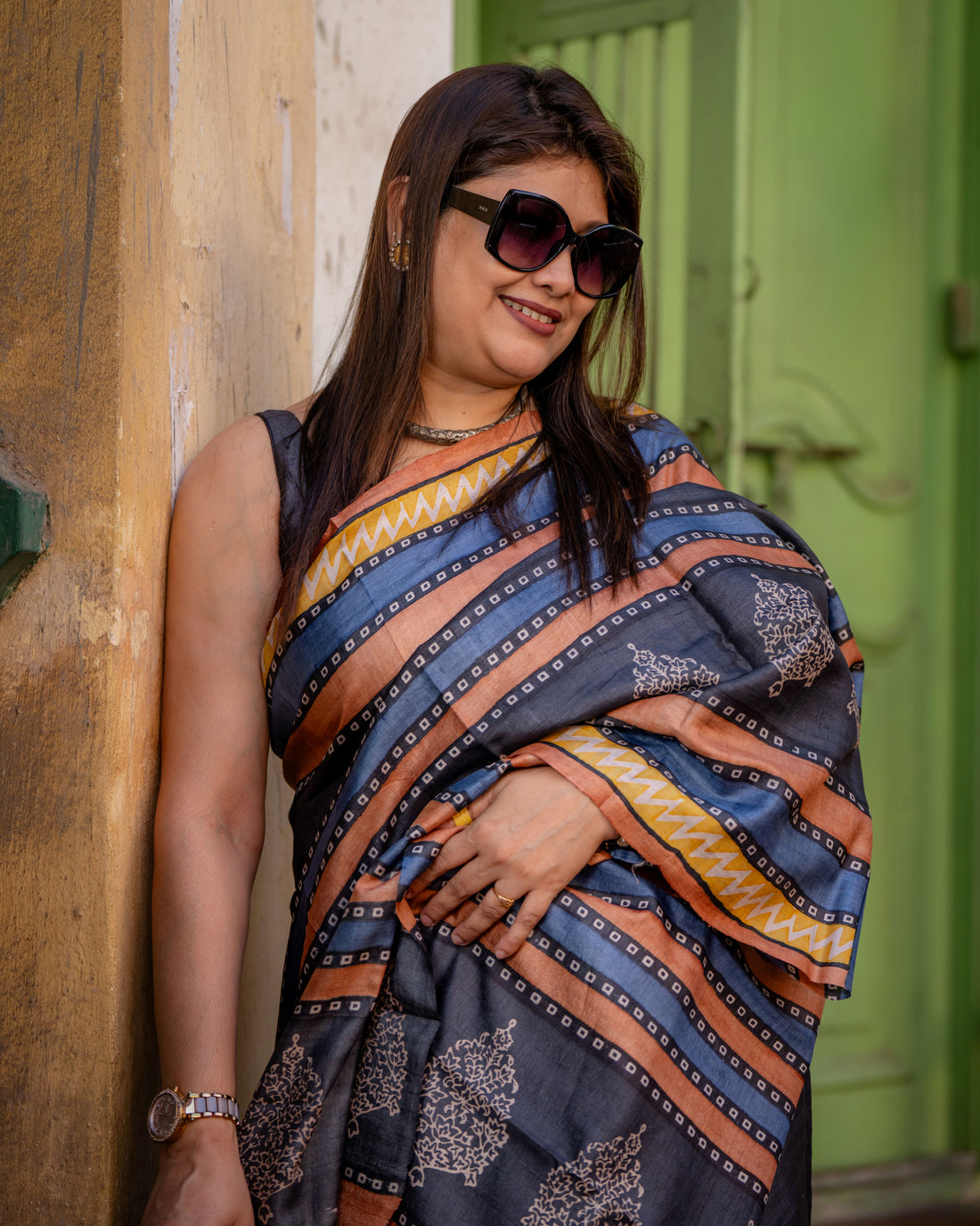 Neelambara Siuli Batik Pure Silk Saree