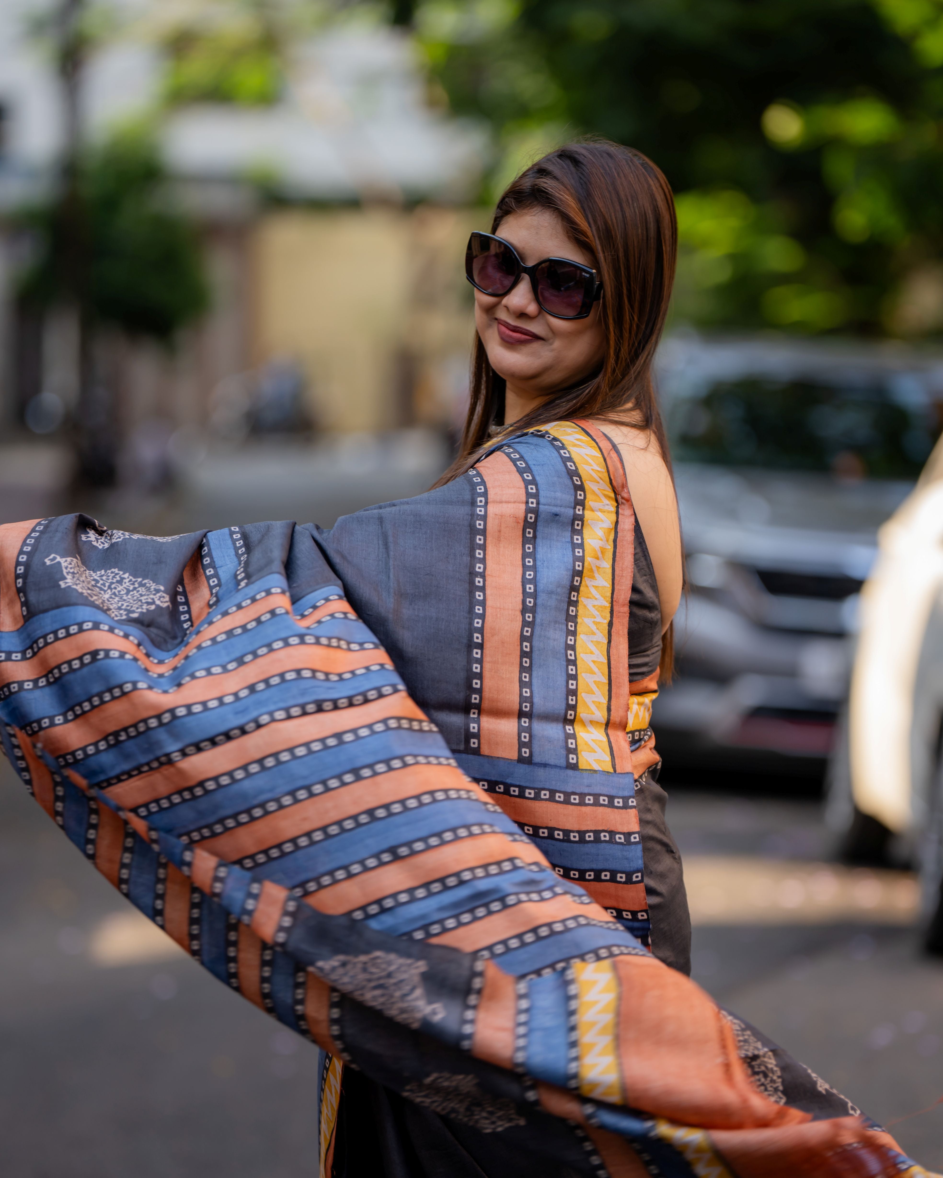 Neelambara Siuli Batik Pure Silk Saree