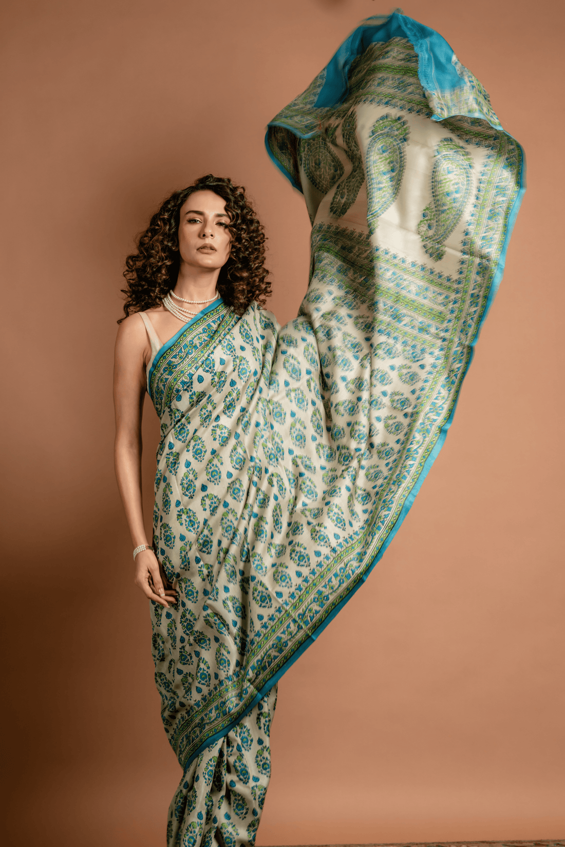 Oasis Bloom Cotton: Effortless Style in Hand-Printed Comfort