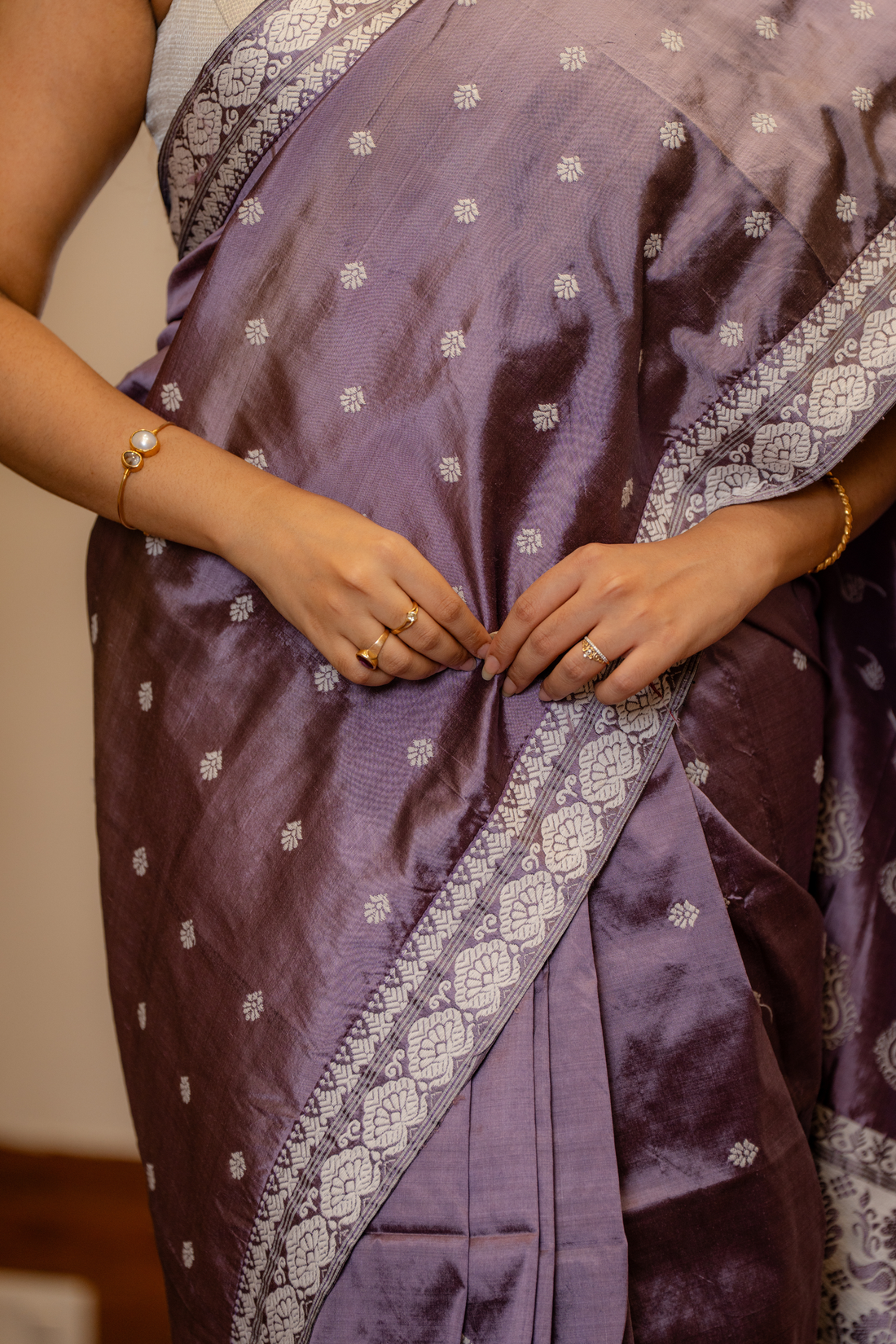 Lilac Whisper: The Art of Hand-Finished Silk Mastery