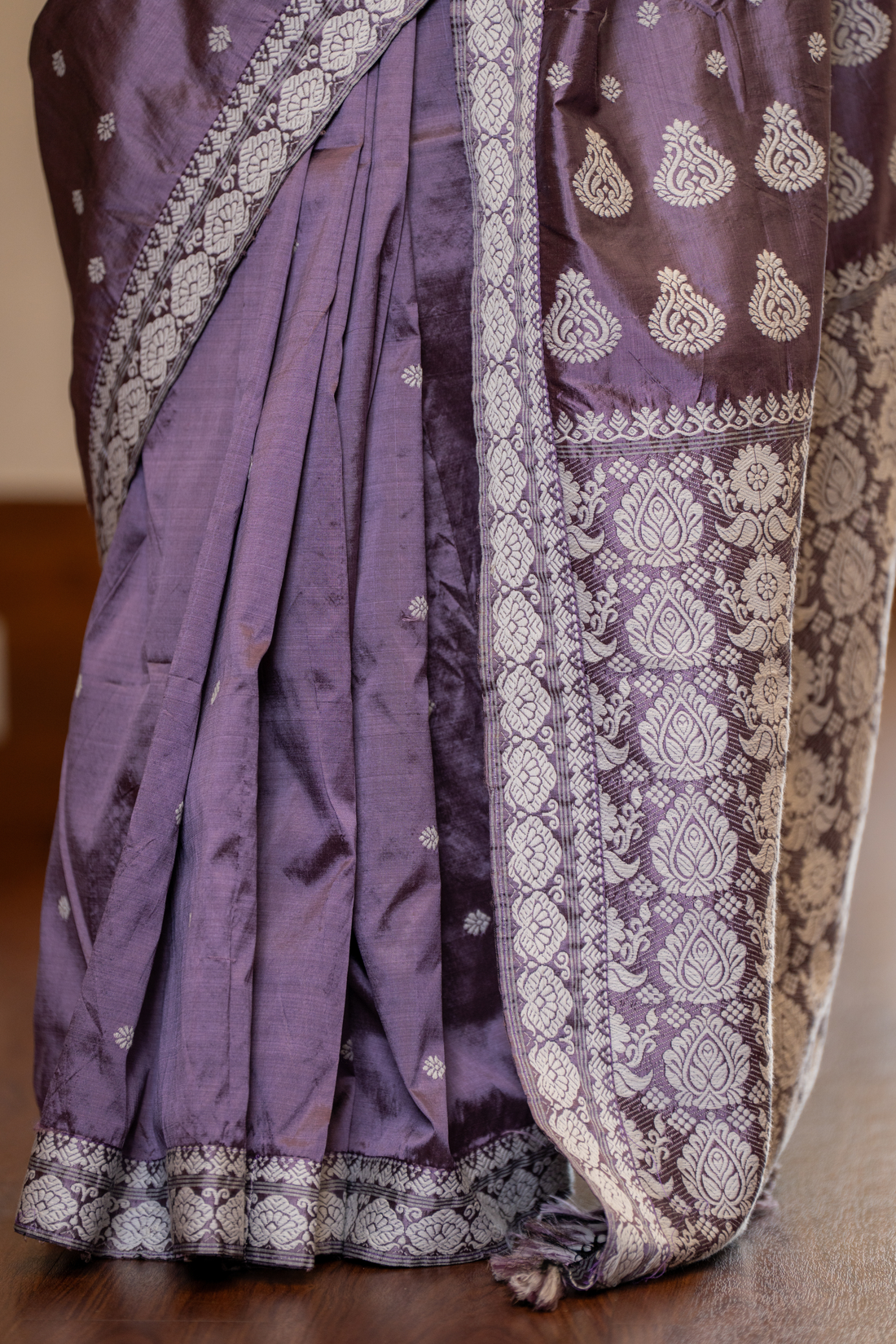 Lilac Whisper: The Art of Hand-Finished Silk Mastery