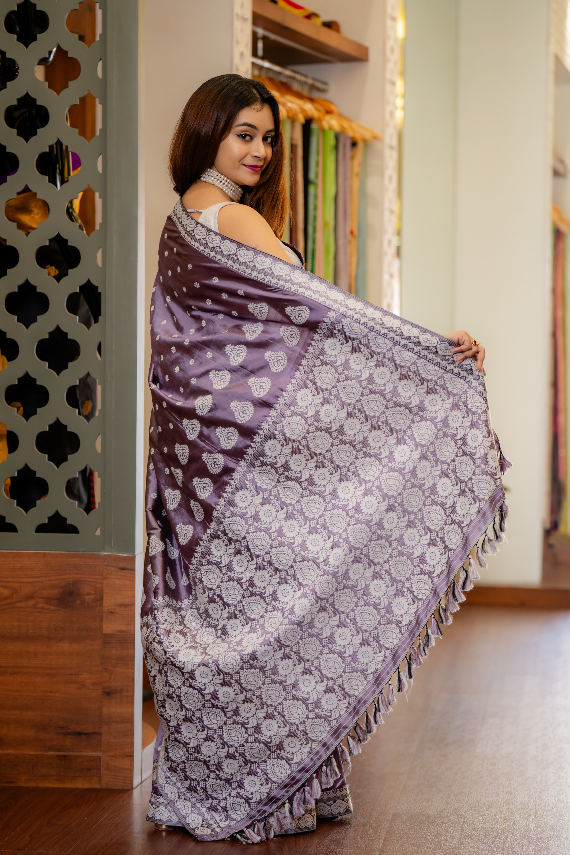 Lilac Whisper: The Art of Hand-Finished Silk Mastery