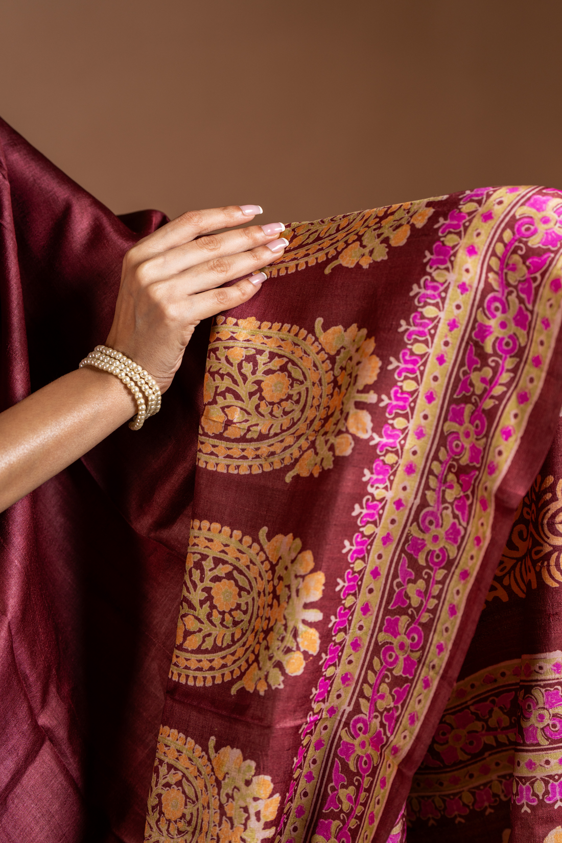 Mahogany Dreams: The Earthy Elegance of Tussar Silk
