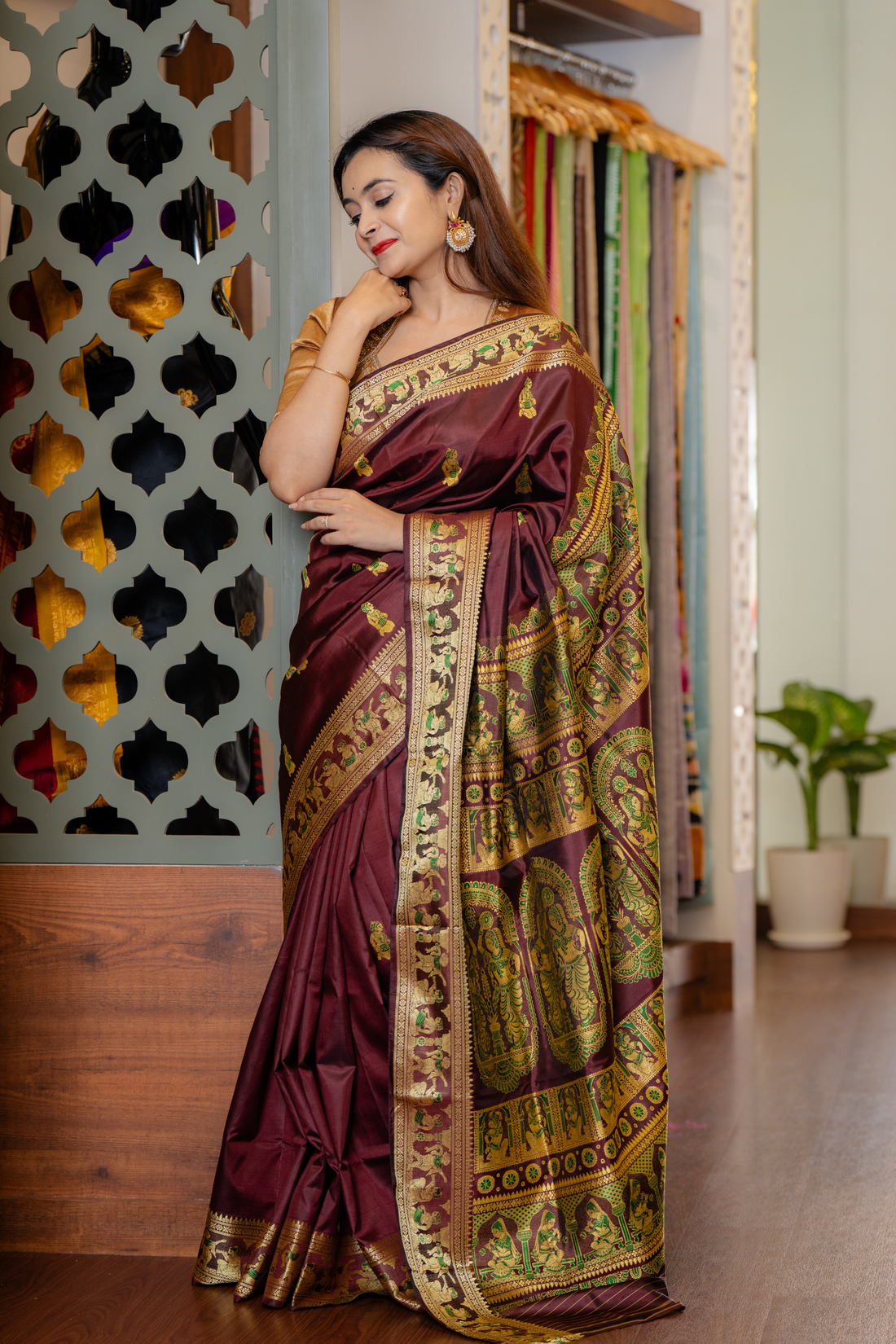 Heirloom Maroon Silk: A Story Woven in Six Yards