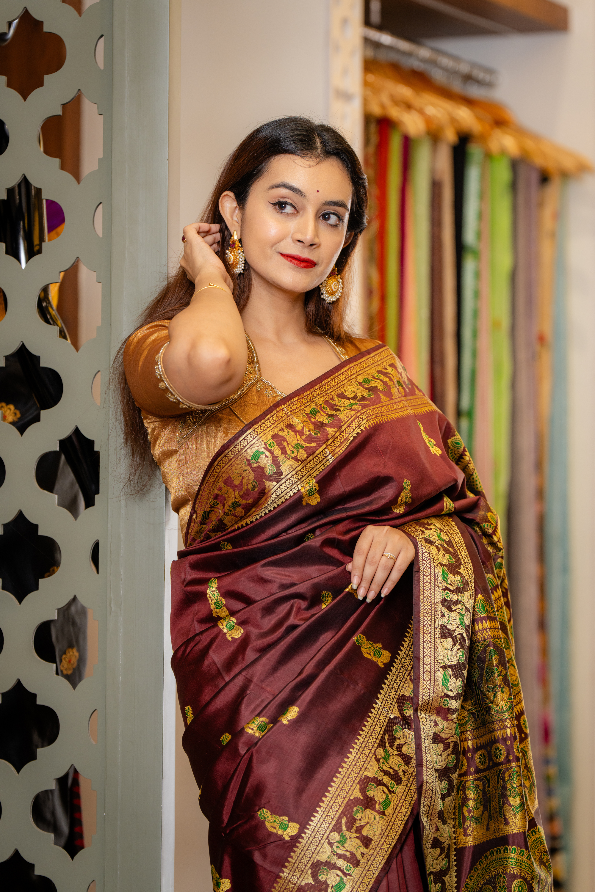 Heirloom Maroon Silk: A Story Woven in Six Yards