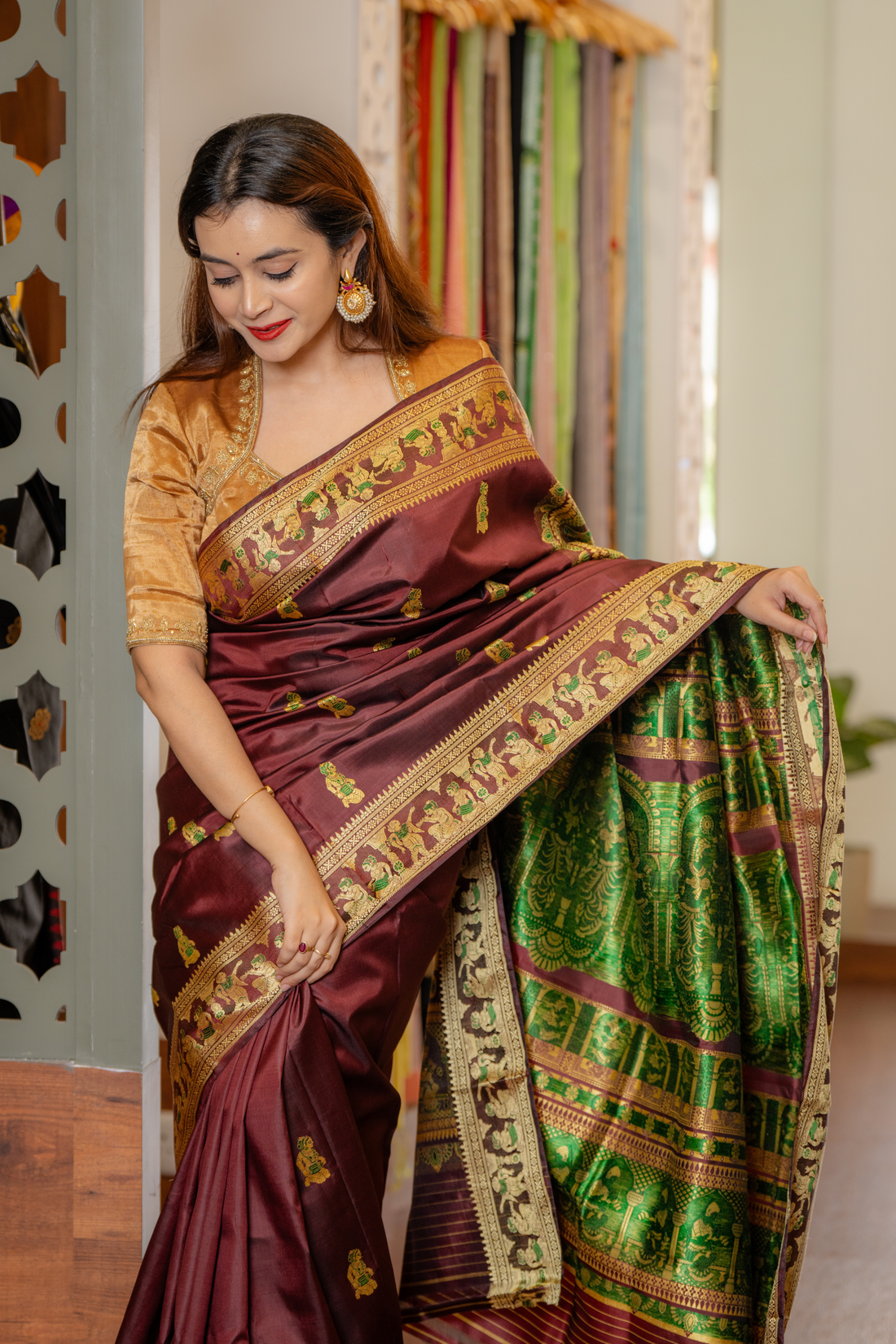 Heirloom Maroon Silk: A Story Woven in Six Yards