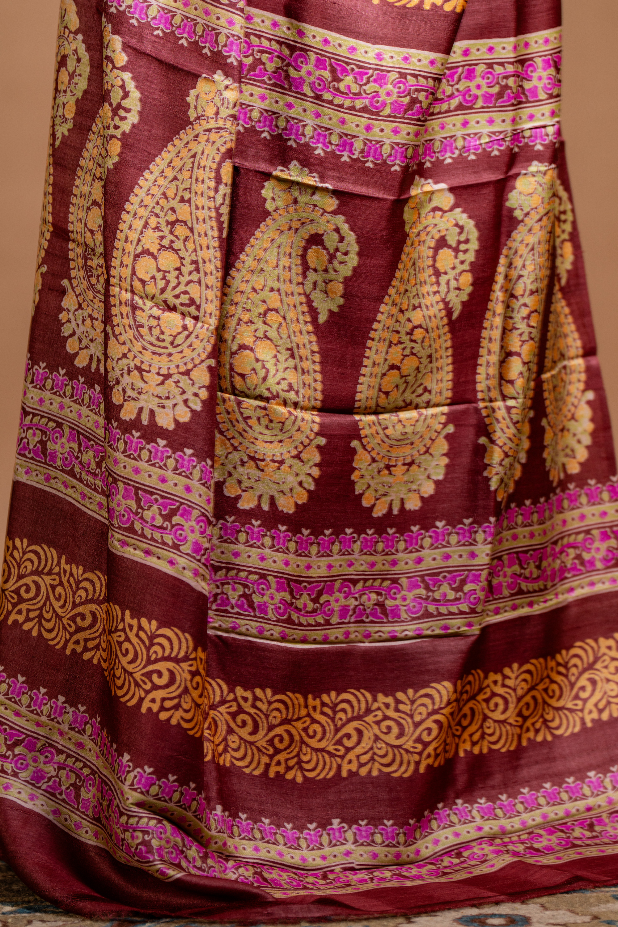 Mahogany Dreams: The Earthy Elegance of Tussar Silk