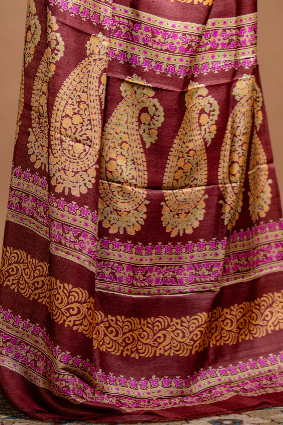 Mahogany Dreams: The Earthy Elegance of Tussar Silk