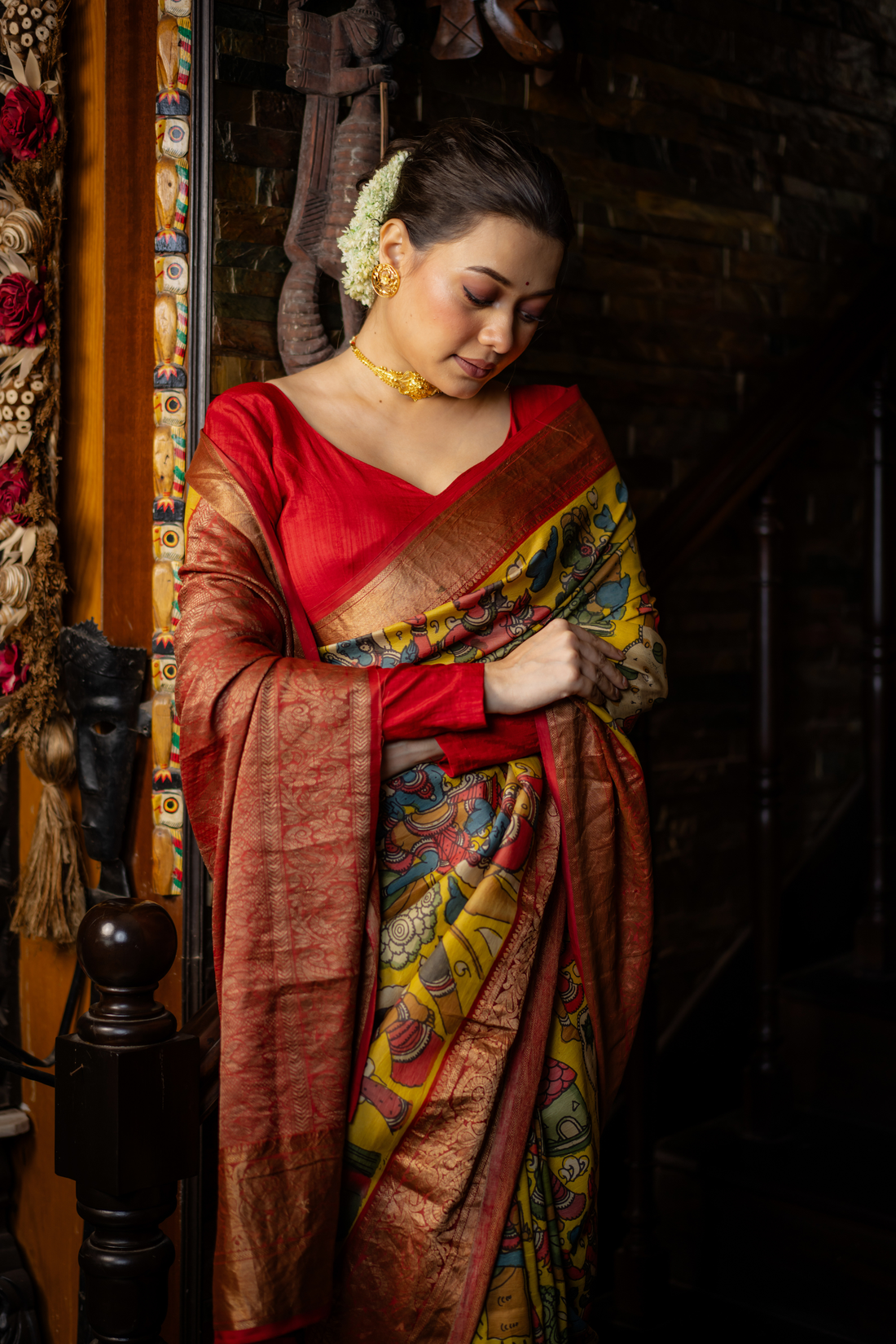 Canary Kalamkari Art Silk: A Canvas of Woven Tradition