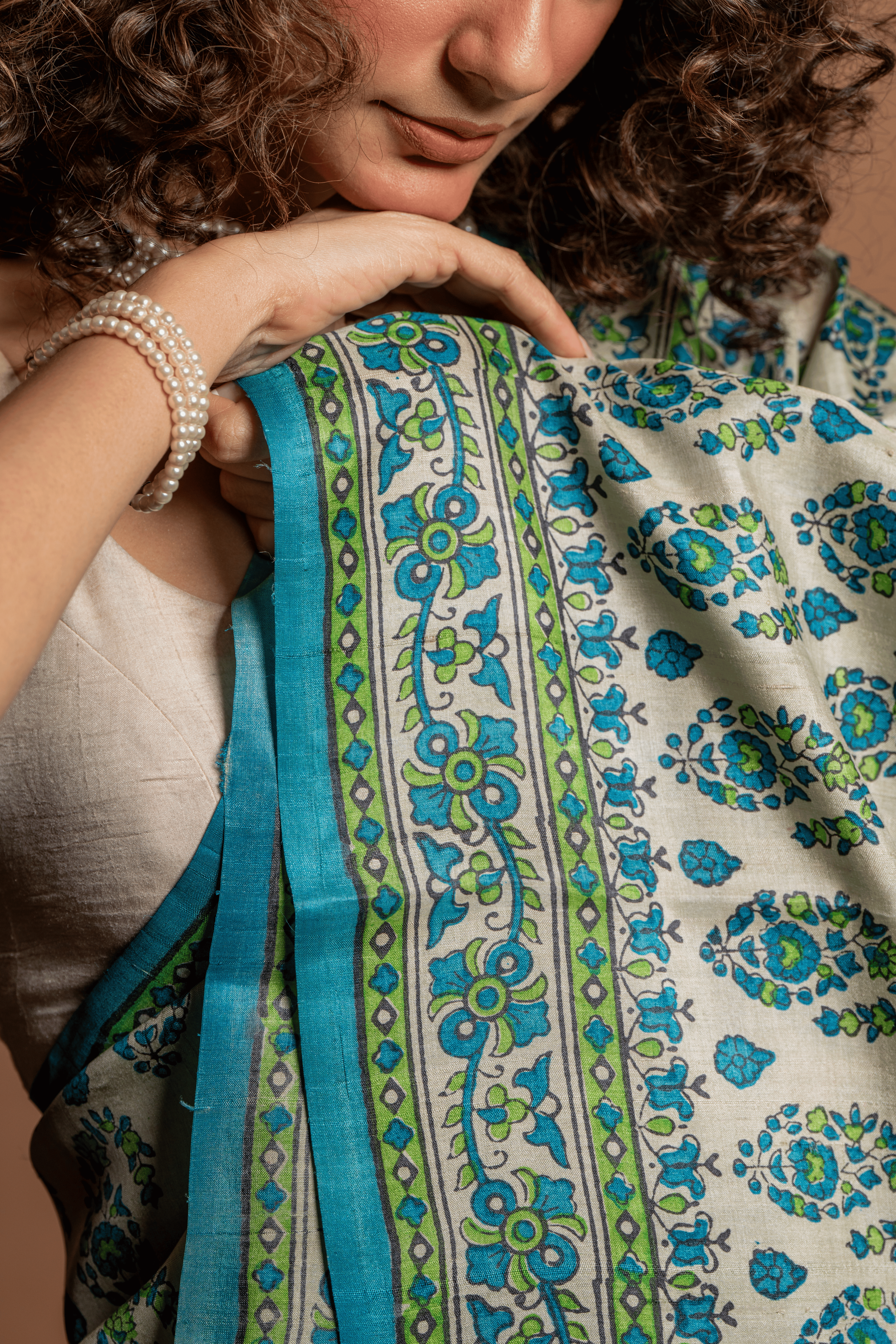 Oasis Bloom Cotton: Effortless Style in Hand-Printed Comfort