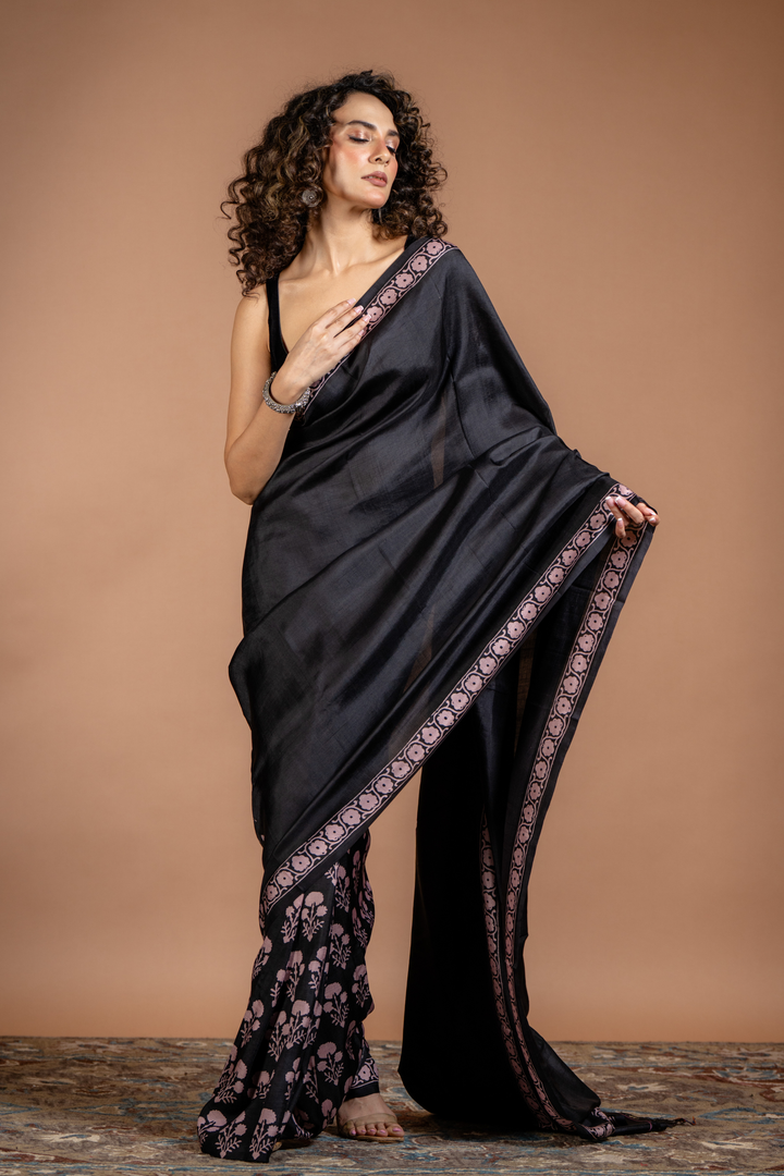 Midnight Bloom: Modern Design Meets Luxurious Silk