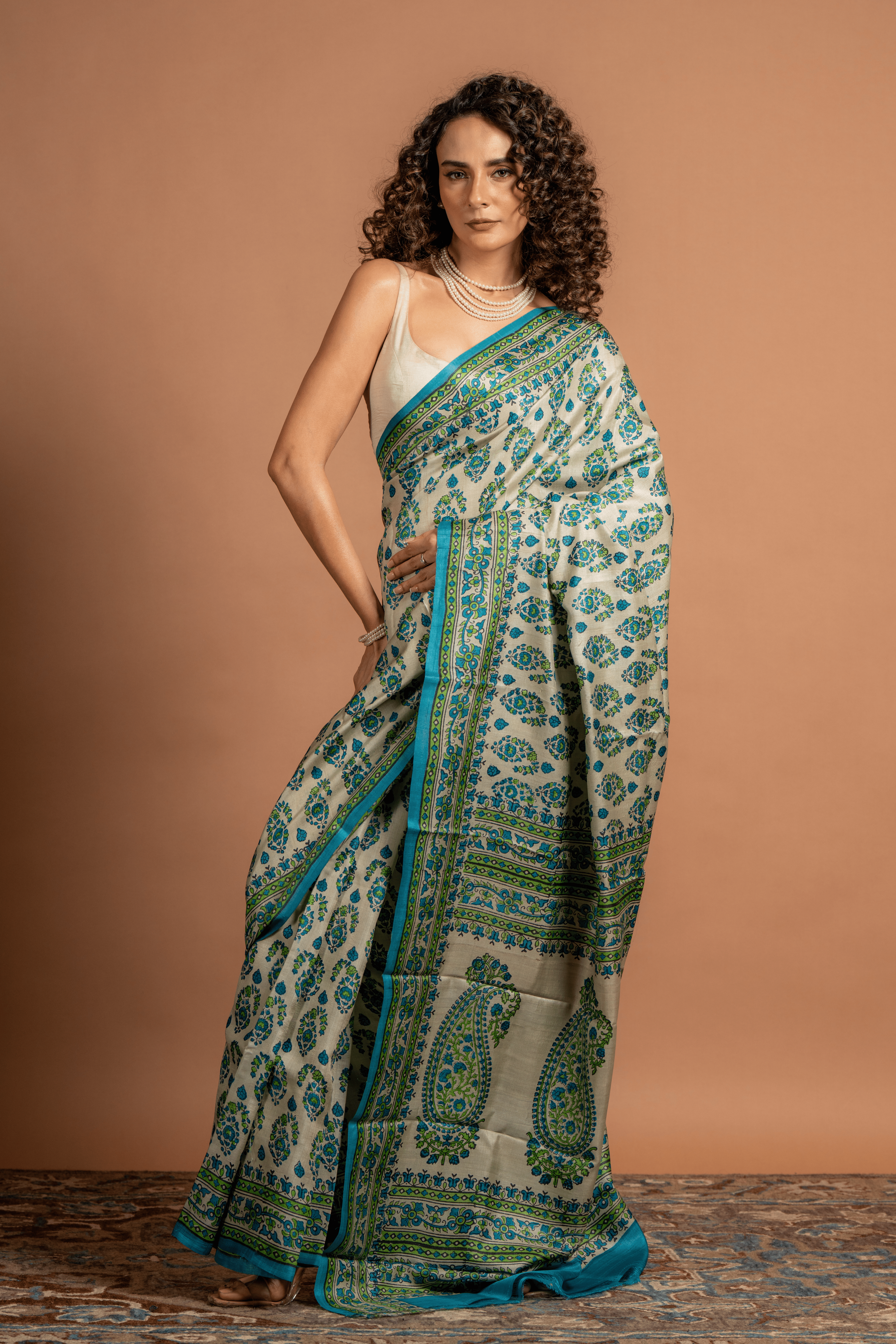 Oasis Bloom Cotton: Effortless Style in Hand-Printed Comfort