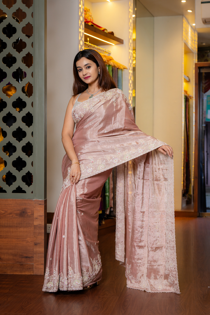 Rose Blush: Hand-Finished Silk with Ethereal Detail