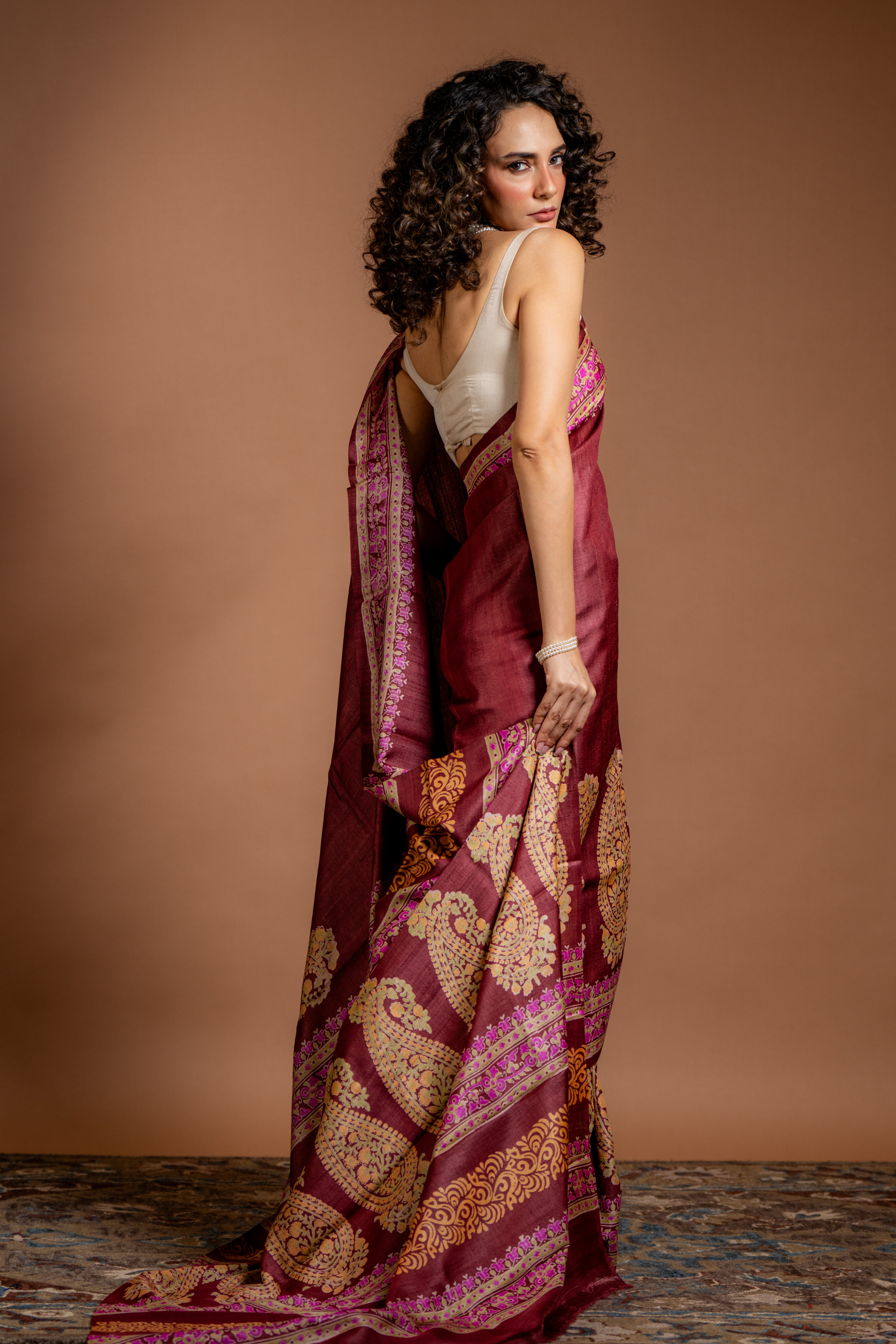 Mahogany Dreams: The Earthy Elegance of Tussar Silk