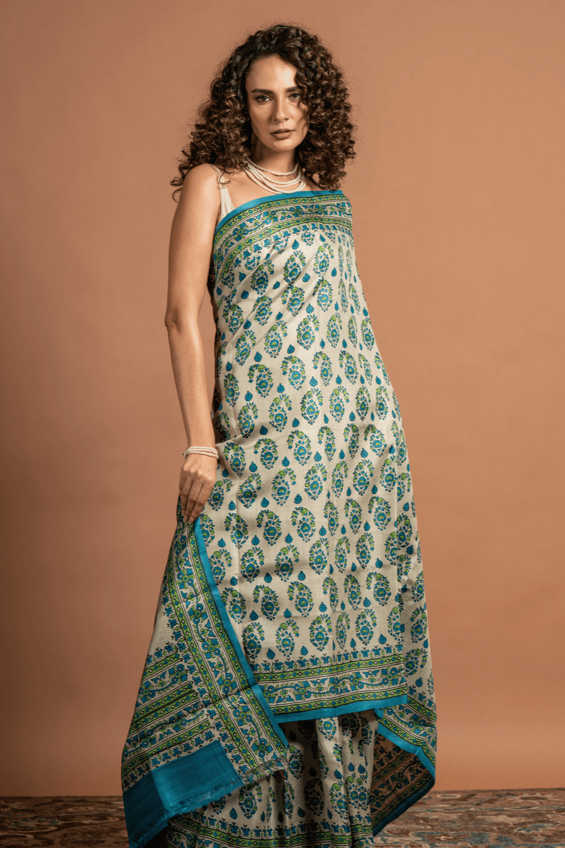 Oasis Bloom Cotton: Effortless Style in Hand-Printed Comfort