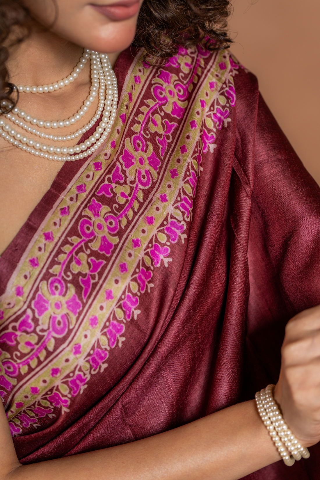 Mahogany Dreams: The Earthy Elegance of Tussar Silk
