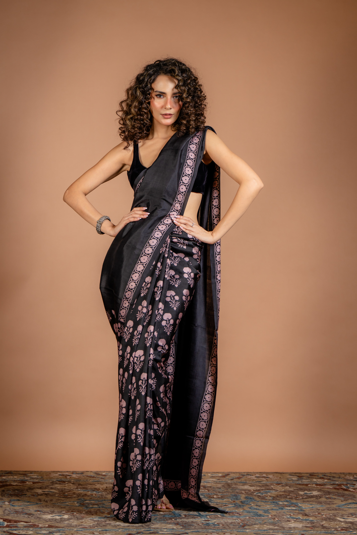 Midnight Bloom: Modern Design Meets Luxurious Silk