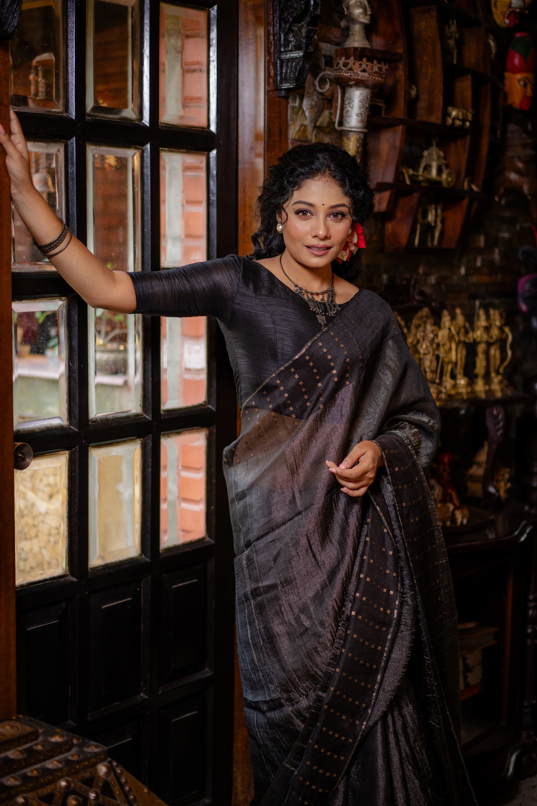 Black Opulence: The Subtle Shimmer of Sheer Evening Silk