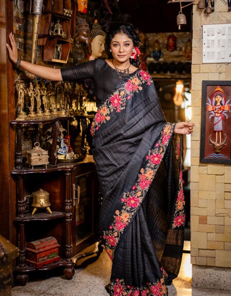 Embroidery Work on Tussar