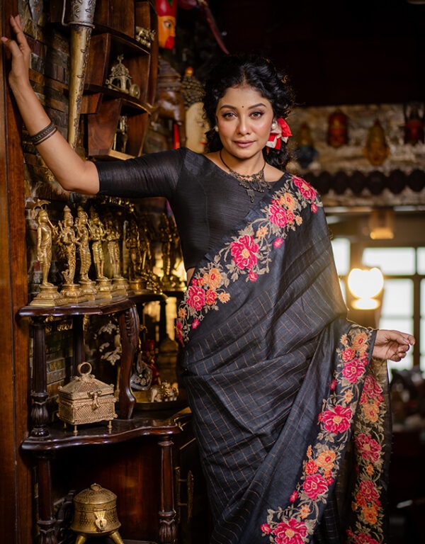 Embroidery Work on Tussar