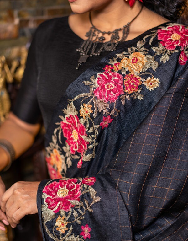 Embroidery Work on Tussar