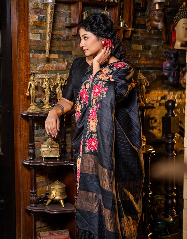 Embroidery Work on Tussar