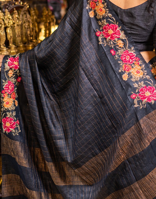 Embroidery Work on Tussar