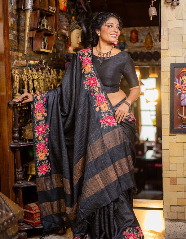 Embroidery Work on Tussar