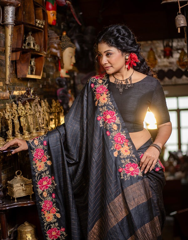 Embroidery Work on Tussar
